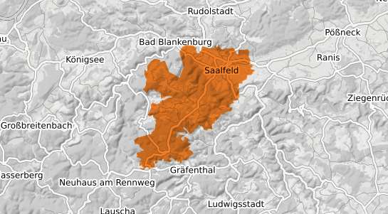 Mietspiegelkarte Saalfeld Saale